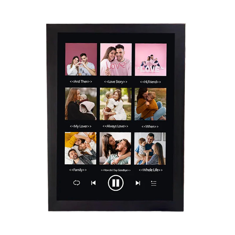 Photo frame night light with built-in personalized photo music player