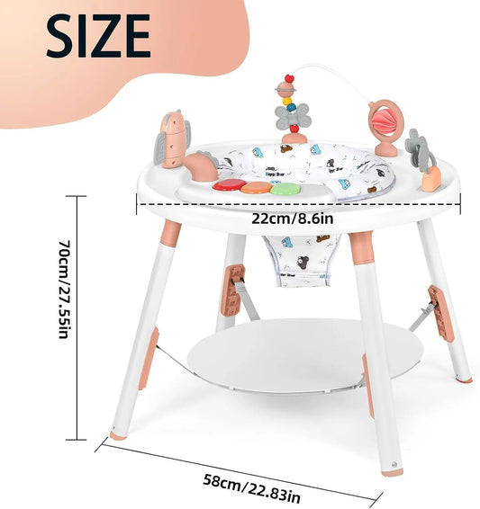 Baby activity center, 3-in-1 with detachable toys and 360 degree rotating seat, ideal for toddler development and entertainment - Frameza Art