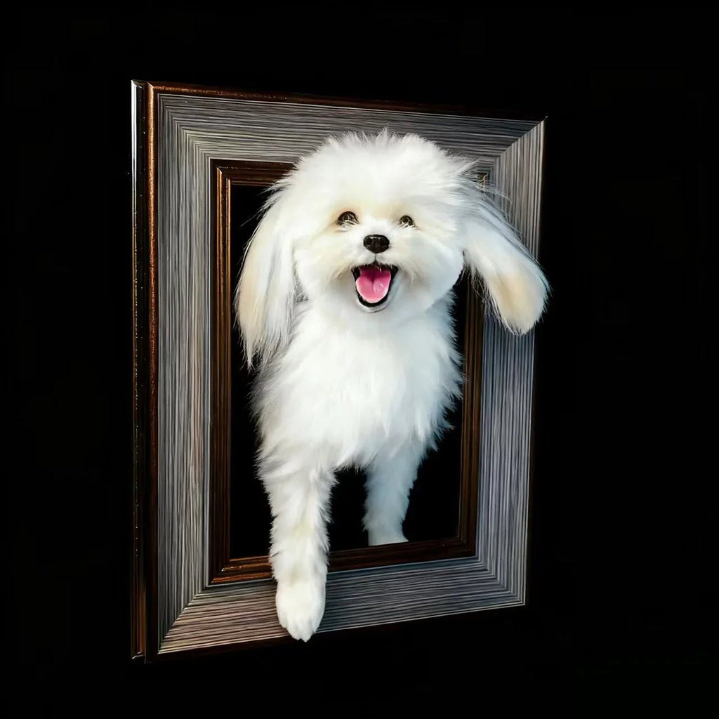 3D pet photo frame with paw prints - Frameza Artworks