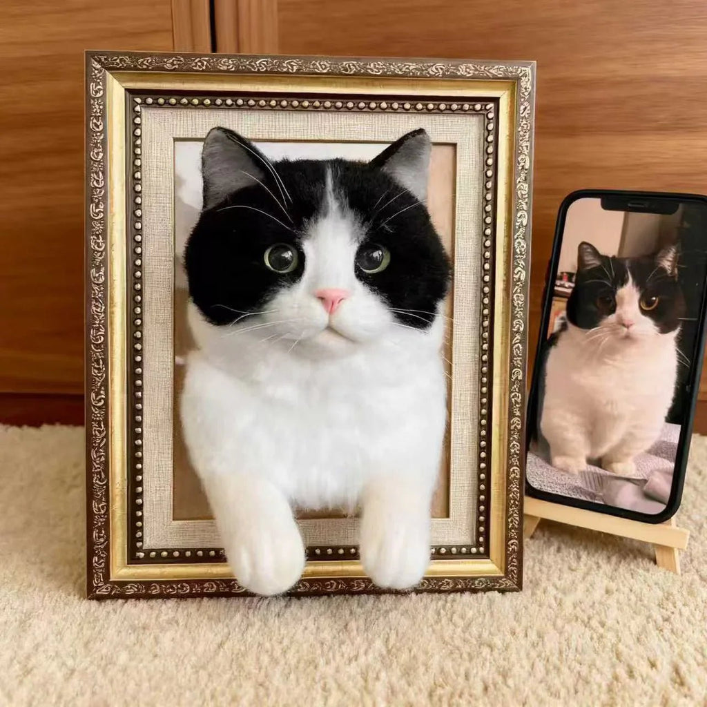3D pet photo frame with paw prints - Frameza Artworks