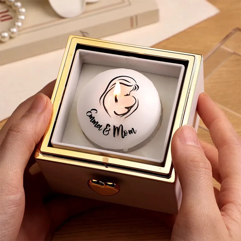 Customized Magic Cake Candle Flip Box Music Box with Full Song Playing Gift