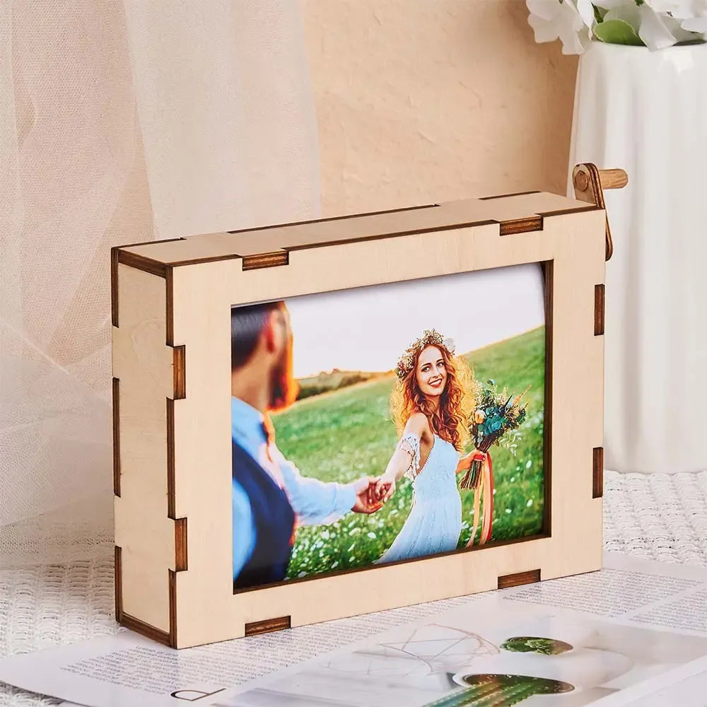 Personalized Flip Page Photo Frame Rolling Photo Frame Gift