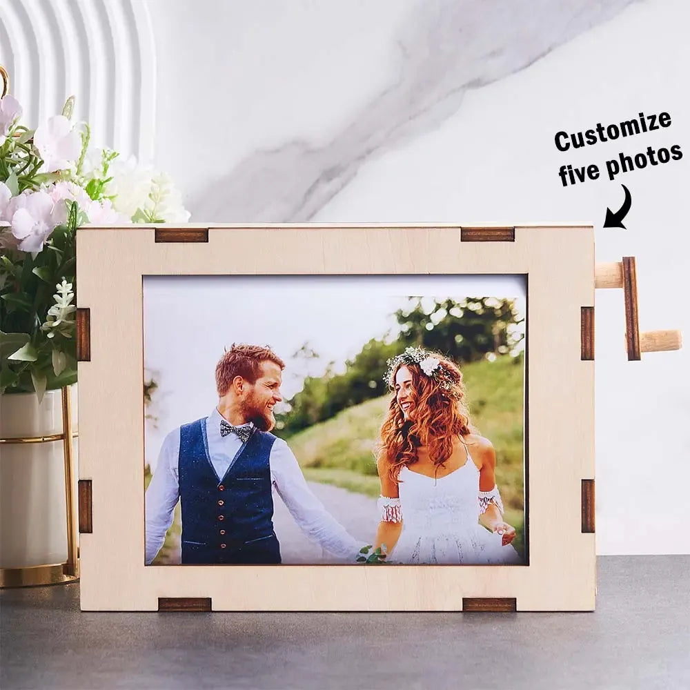 Personalized Flip Page Photo Frame Rolling Photo Frame Gift