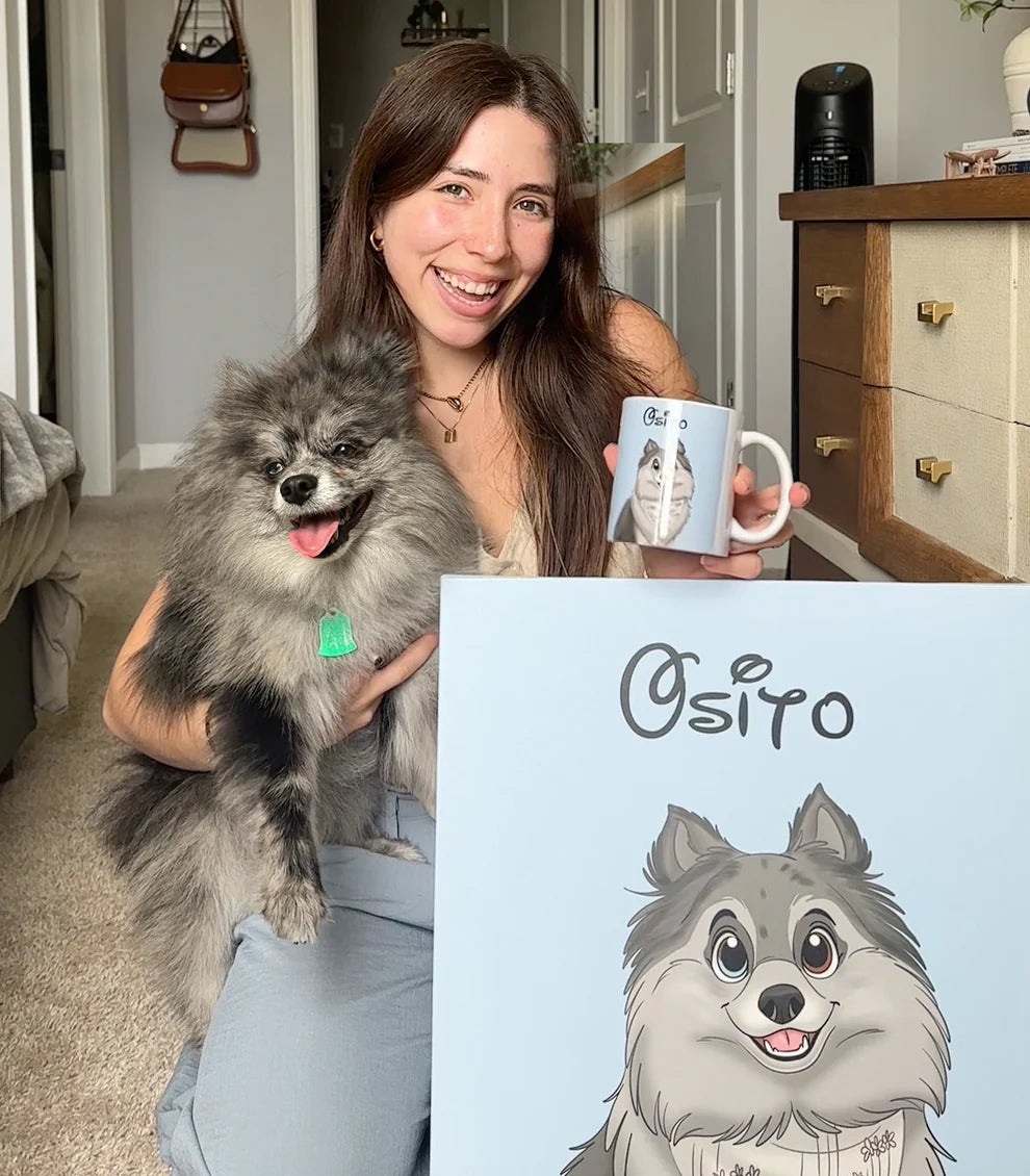 Custom hand-painted cartoon pet photo frame