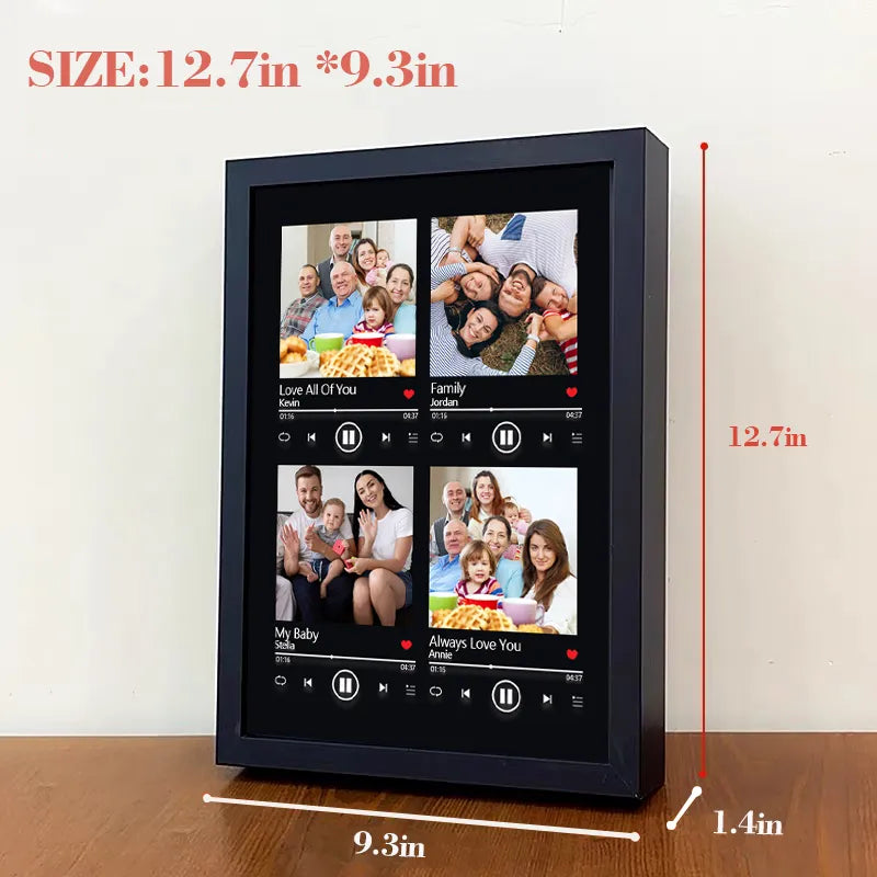 Photo frame night light with built-in personalized photo music player