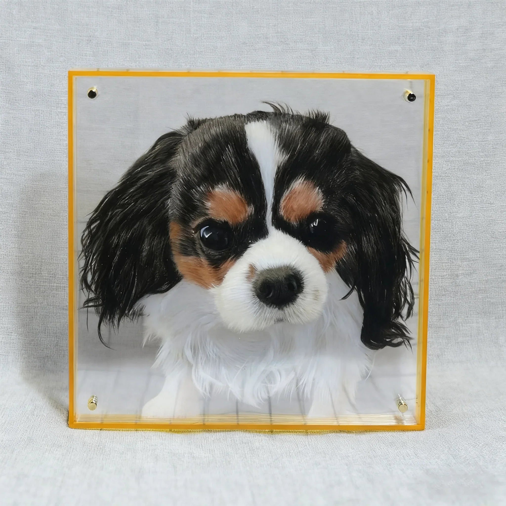 Hand - painted layered glass pet memorial photo frame - Frameza Artworks