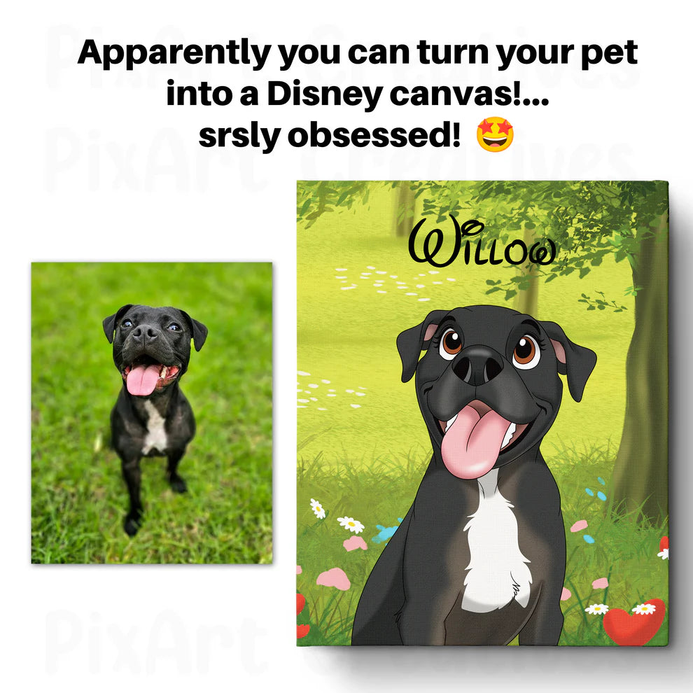 Custom hand-painted cartoon pet photo frame