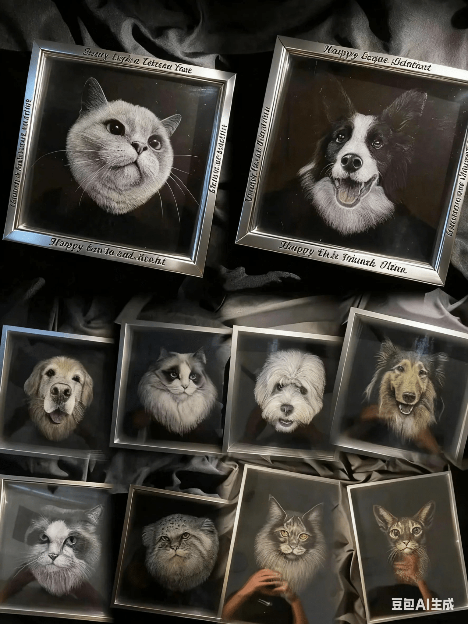 SirMeow Multi - Layer Acrylic Engraved Pet Portrait - Frameza Artworks